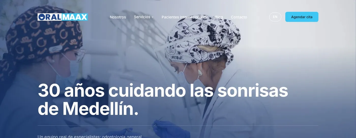 Sitio de Oralmaax después del rediseño